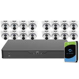 Uniview EasyStar Security System: 16x 6MP Turret Cams, 16CH 4K NVR + HDD