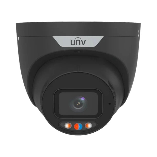 Uniview Security Camera: 6MP Turret Black, 2.8 mm Lens, IR & Warm Light, IP67 - IPC3636SS-ADF28KMC-I1-BK