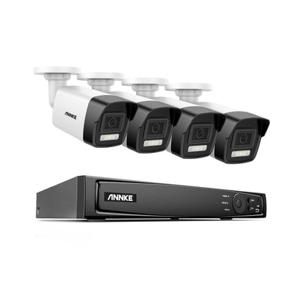 Annke Security Kit: 4x 8MP Bullet Cameras, 8CH 4K NVR, Smart Dual Light, AI Detect, Mic