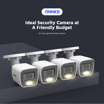 Annke 4x 5MP Analog Bullet Cameras, Audio Recording, Smart Color Night Vision, 2.8mm Lens, IP67