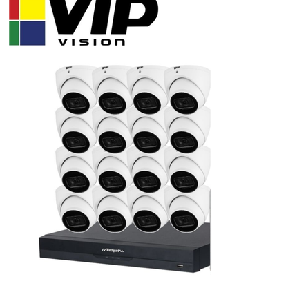 VIP Vision AI Security System: 16x 8MP AI Turret Cams, 16MP WatchGuard 16CH AI NVR