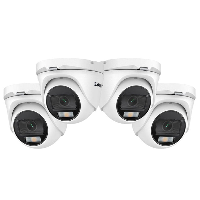 Annke 4x NCA200 2MP 1080p Analog Turret Cameras, Color Night Vision, F1.0 Lens, 121° FoV, WDR, IP66