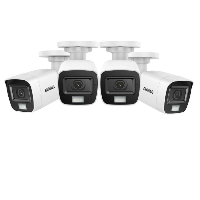 Annke 4x ADL500 5MP Analog Bullet Cameras, Dual Light Color Night Vision, Built-in Mic, 2.8mm, IP67