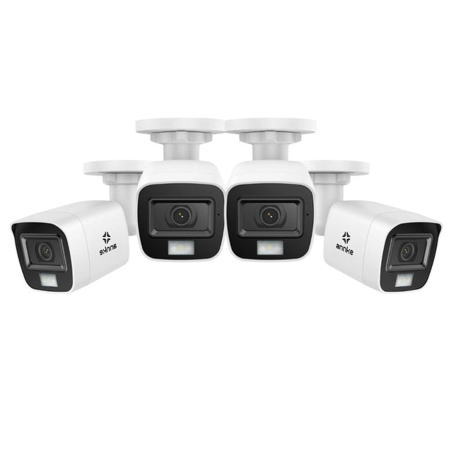Annke 4x ADL800 8MP (4K) Analog Bullet Cameras, Dual Light Color Night Vision, 2.8mm, IP67