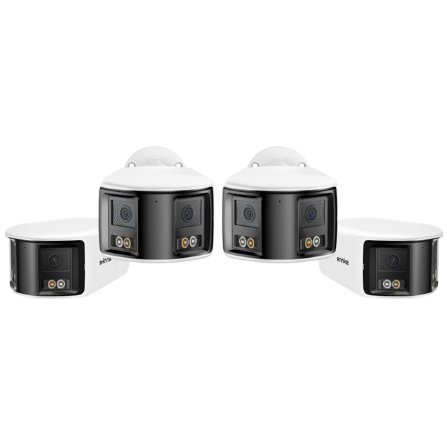 Annke 4x FCD600 6MP Dual-Lens Bullet Cameras, 180° Panoramic View, Smart Dual Light, AI Detection, Two-Way Audio, IP67