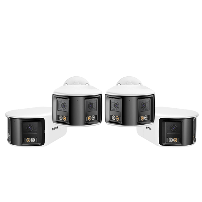 Annke 4x FCD800 8MP (4K) Dual-Lens Bullet Cameras, 180° Panoramic View, Smart Hybrid Light, AI Detection, Two-Way Audio, IP67