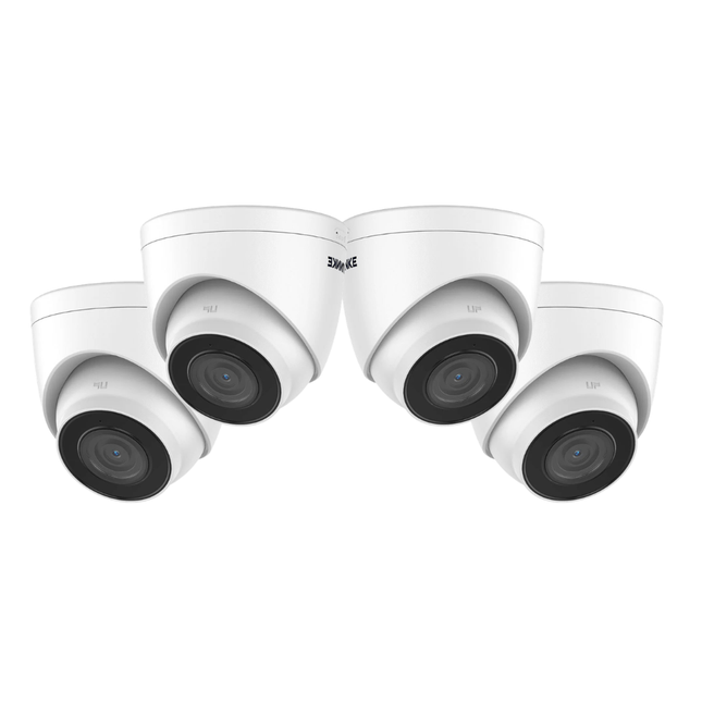 Annke 4x C500 5MP Turret Cameras, EXIR Night Vision, Built-in Mic, WDR, H.265+, IP67