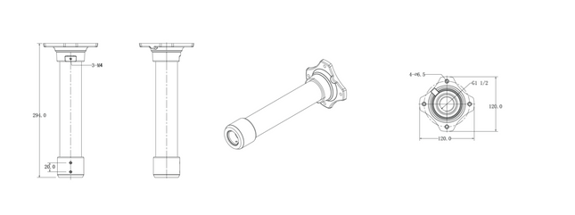 IVSEC Pendant Mount For IV2433X or IV2466 Junction Box - IV2444X