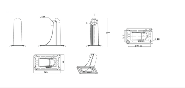 IVSEC 90° Wall Mount Bracket For IVSEC IV2433X or IV2466X - IV2455X