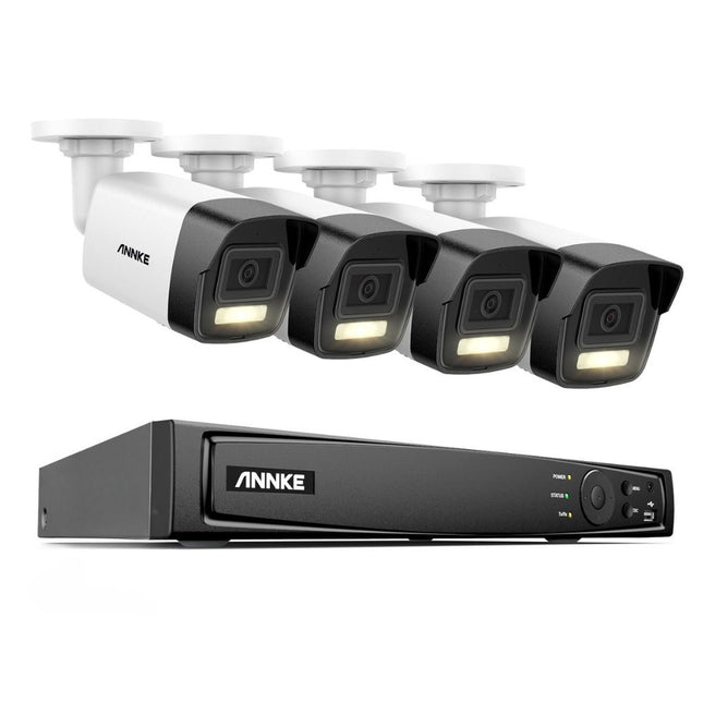 Annke Security Kit: 4x 8MP Bullet Cameras, 8CH 8MP NVR, Smart Dual Light, AI Detect, Mic