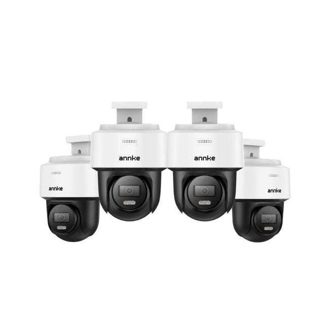 Annke 4x CPT800 8MP (4K) PT Dome PoE Cameras, 345° Pan & 80° Tilt, Human & Vehicle Detection, Auto-Tracking Lite, Two-Way Audio, Smart Dual Light Night Vision, IP66