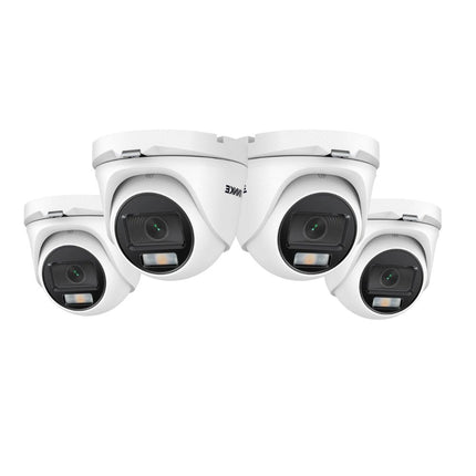 Annke 4x NCA200 2MP 1080p Analog Turret Cameras, Color Night Vision, F1.0 Lens, Built-in Mic, 121° FoV, WDR, IP66