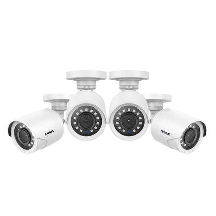 ANNKE 4-Camera 1080P HD Bullet CCTV Security System, 20m Night Vision, Digital WDR, IP66 Weatherproof, White