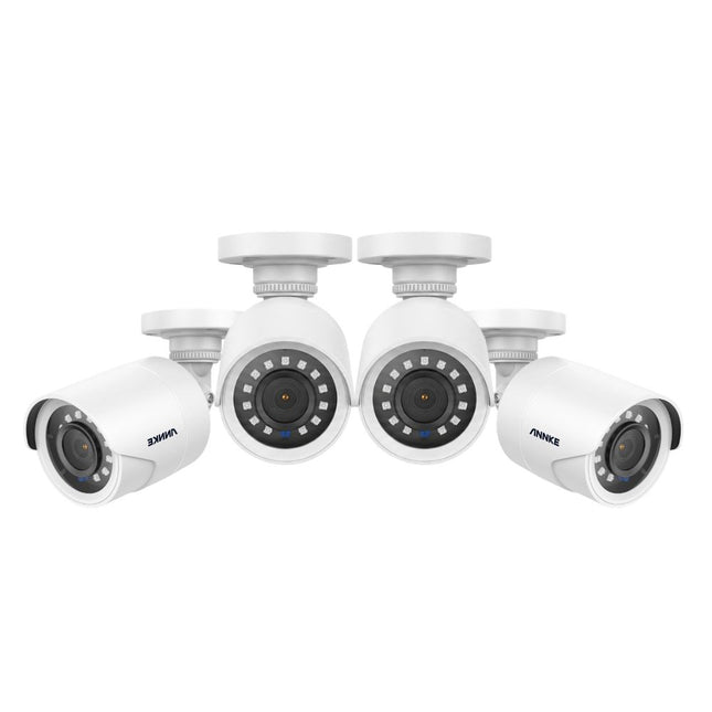 ANNKE 4-Camera 1080P HD Bullet CCTV Security System, 20m Night Vision, Digital WDR, IP66 Weatherproof, White