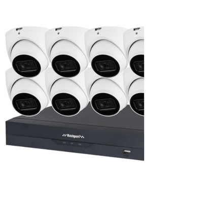 VIP Vision AI Security System: 8x 8MP AI Turret Cams, 16MP WatchGuard 8CH AI NVR