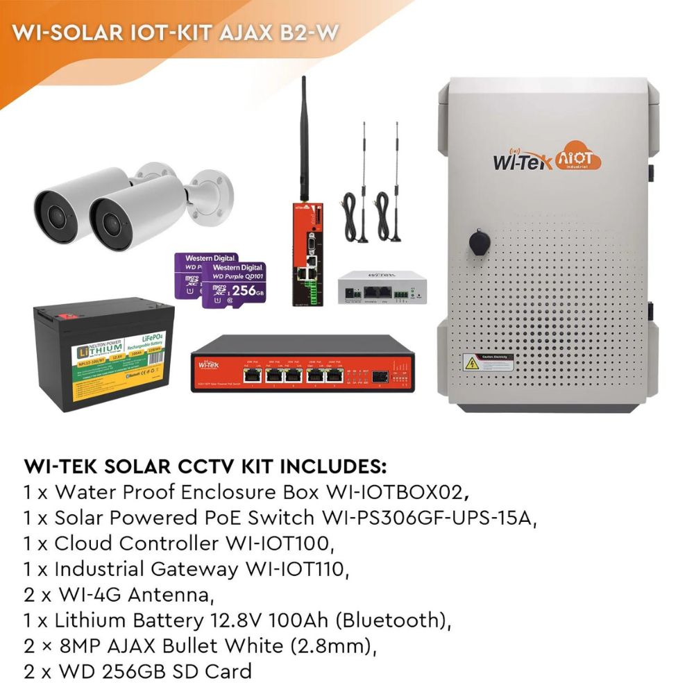 WI-TEK SOLAR CCTV KIT- WI-SOLAR IOT-KIT AJAX B2-W
