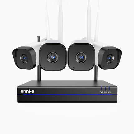 Annke WS800 16CH NVR 4-Camera 8MP (4K) WiFi Bullet Security Kit, Dual-Band WiFi Pro, Two-Way Audio, Smart Motion Detect, IP66
