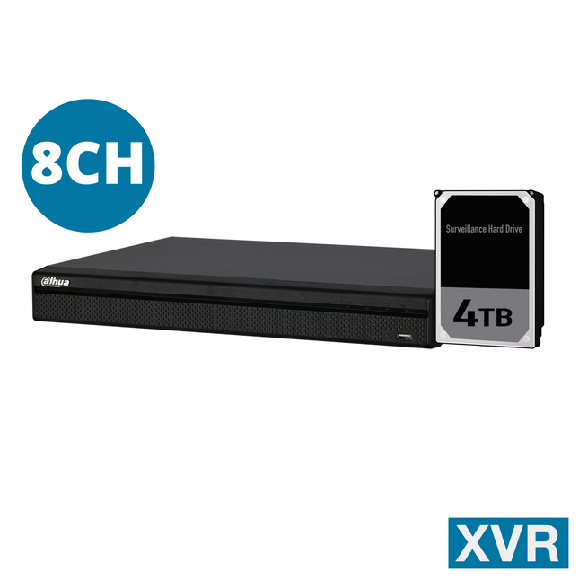 Dahua 8CH XVR with 4TB - DH-XVR5108HS-4KL-I3-S2-4TB