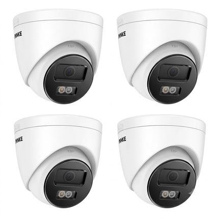 ANNKE 4-Camera 12MP PoE Turret Security Camera System, Smart Color Night Vision, Human & Vehicle Detection, IP67 Weatherproof