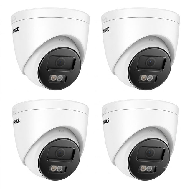 ANNKE 4-Camera 12MP PoE Turret Security Camera System, Smart Color Night Vision, Human & Vehicle Detection, IP67 Weatherproof