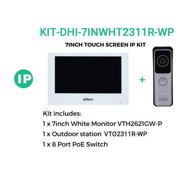 DAHUA IP INTERCOM KIT- KIT-DHI-7INWHT2311R-WP
