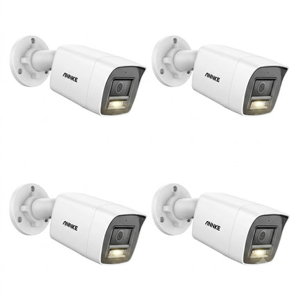ANNKE 4-Camera 4K 8MP PoE Outdoor Bullet Security Camera System, Color Night Vision, Human & Vehicle Detection, IP67