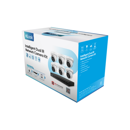 HiLook 6MP 8-Channel PoE Kit with 6x Turret Cameras - IK-6486TH-MM/P