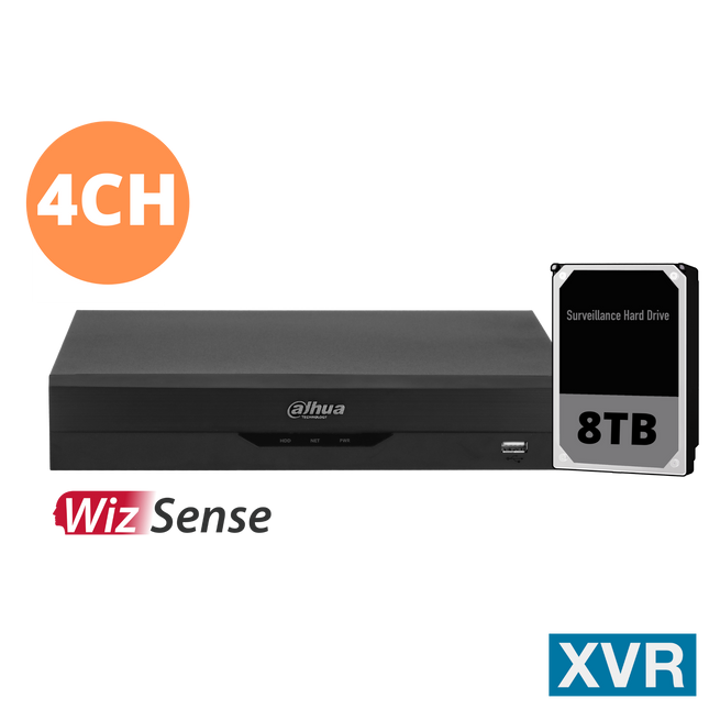 Dahua 4CH XVR with 8TB - DH-XVR5104HS-4KL-I3-S2-8TB