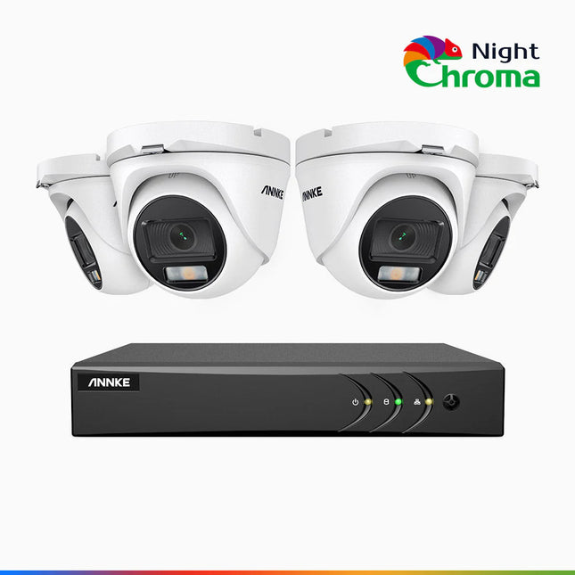 Annke NAK200 8CH DVR 4-Camera 2MP 1080p Turret Analog Security Kit, Acme Color Night Vision, 2.8mm, 121° Wide View, IP66