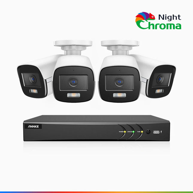 Annke NAK500 8CH DVR 4-Camera 5MP Bullet Analog Security Kit, Acme Color Night Vision, Built-in Mic, IP67
