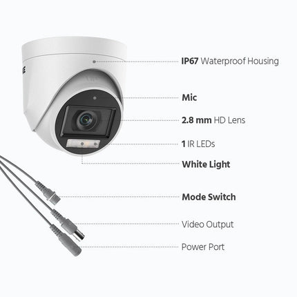 ANNKE 4-Camera 5MP CCTV Security Camera System, Color Night Vision, Built-in Microphone, IP67 Weatherproof