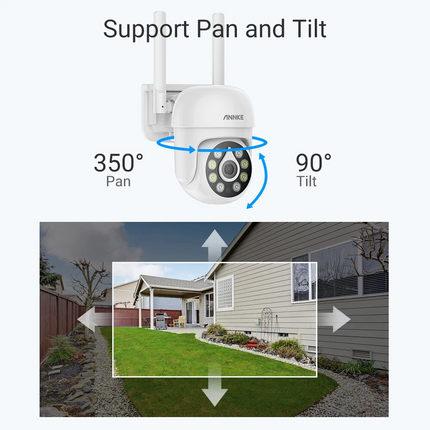 ANNKE 4x 5MP Wireless Pan & Tilt Security Camera, Two-Way Audio, Color Night Vision, IP66