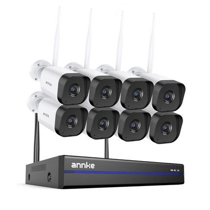 ANNKE Wireless Security System: 16CH NVR + 5MP Bullets, Two-Way Audio, Alexa Compatible, Motion Alert, IP66