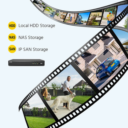 ANNKE 8CH DVR Security Camera System with 4× 4K Bullet Cameras, Human & Vehicle Detection, Smart Dual-Light Night Vision, Hybrid CCTV Surveillance