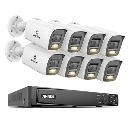 ANNKE 16CH 4K Outdoor CCTV Security System, 8 Bullet Cameras, AI Human & Vehicle Detection, Two-Way Audio
