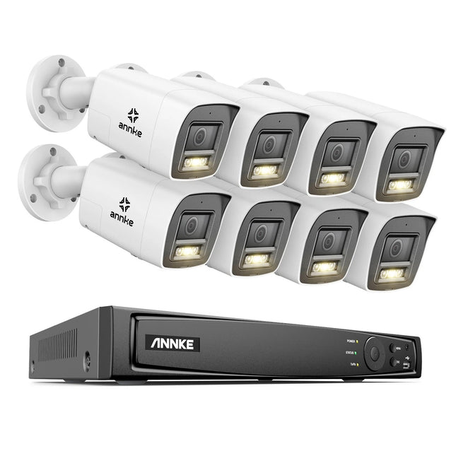 ANNKE 16CH 4K Outdoor CCTV Security System, 8 Bullet Cameras, AI Human & Vehicle Detection, Two-Way Audio