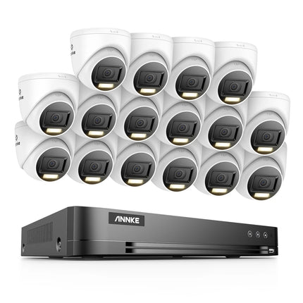 ANNKE 4K Ultra HD Security Camera System with 16 Turret Cameras, Smart Dual-Light Night Vision & AI Detection DVR Kit
