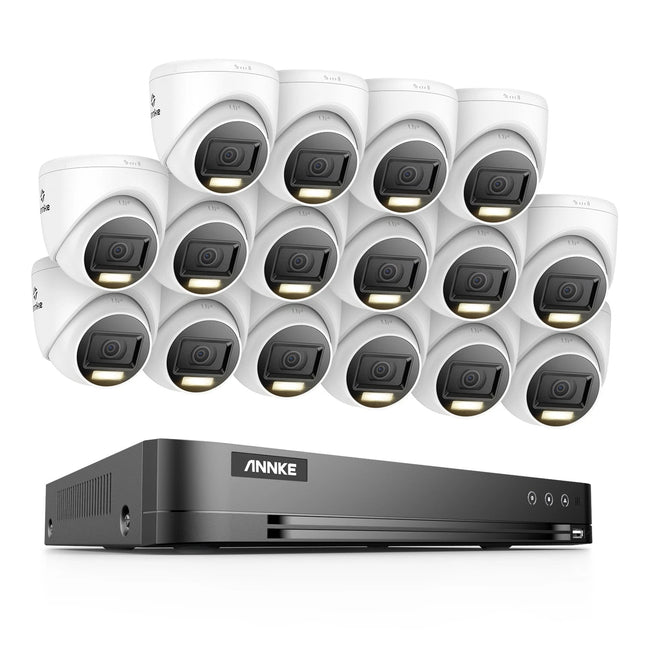 ANNKE 4K Ultra HD Security Camera System with 16 Turret Cameras, Smart Dual-Light Night Vision & AI Detection DVR Kit