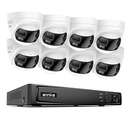 ANNKE POE Security System: 16CH NVR + 4K Dual Len, Two-Way Audio, Colorful Night Vision, IP67