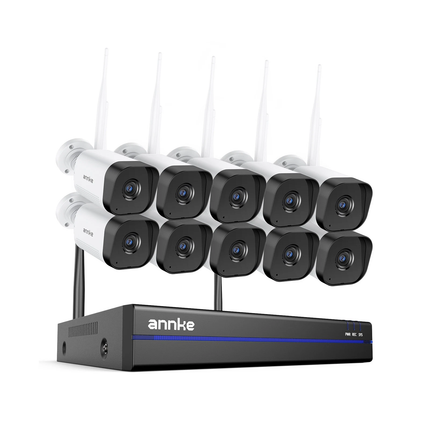 ANNKE Wireless Security System: 16CH NVR + 5MP Bullets, Two-Way Audio, Alexa Compatible, Motion Alert, IP66