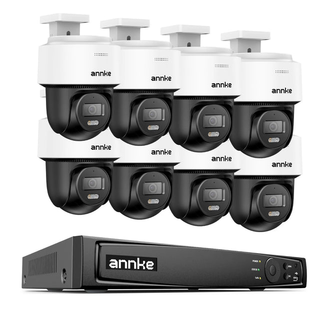 ANNKE 8CH NVR 8-Camera 8MP (4K) PoE PT Security System, Auto Tracking, Two-Way Audio, Smart Light, IP66