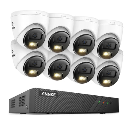ANNKE 8CH 5MP Outdoor CCTV Security System, 8 Dome Cameras, AI Human & Vehicle Detection, Two-Way Audio