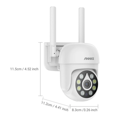 ANNKE 4x 5MP Wireless Pan & Tilt Security Camera, Two-Way Audio, Color Night Vision, IP66