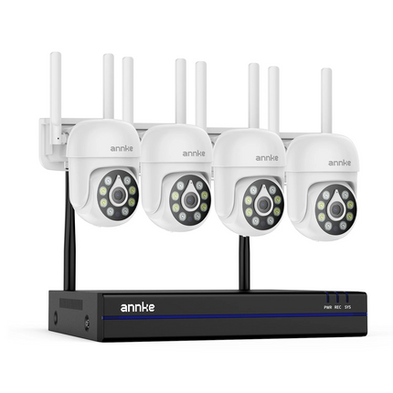 ANNKE Wireless Security System: 16CH NVR + 5MP Pan & Tilt, Two-Way Talk, Color Night Vision, IP66