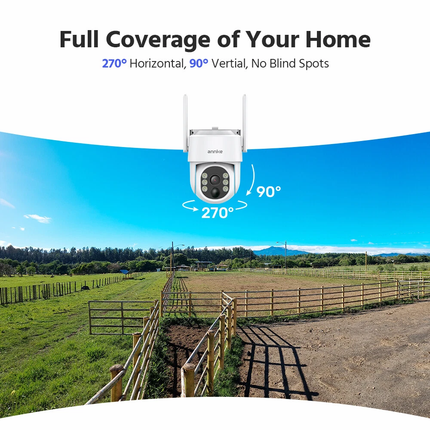 ANNKE 4x 4MP Wireless PTZ Solar Security Camera, Two-Way Audio, AI Detection, Alexa Compatible, IP65