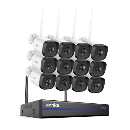 ANNKE Wireless Security System: 16CH NVR + 5MP Bullets, Two-Way Audio, Alexa Compatible, Motion Alert, IP66