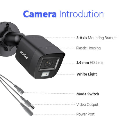 ANNKE 4-Camera 1080P HD Bullet Security Camera System, Smart Dual-Light, IP67 Weatherproof
