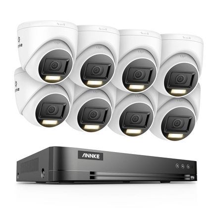 ANNKE Analogue Security System: 16CH DVR + 4K Ultra HD Cameras, Smart Dual-Light, Spotlight Color Night Vision