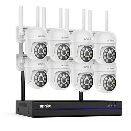 ANNKE Wireless Security System: 16CH NVR + 5MP Pan & Tilt, Two-Way Talk, Color Night Vision, IP66