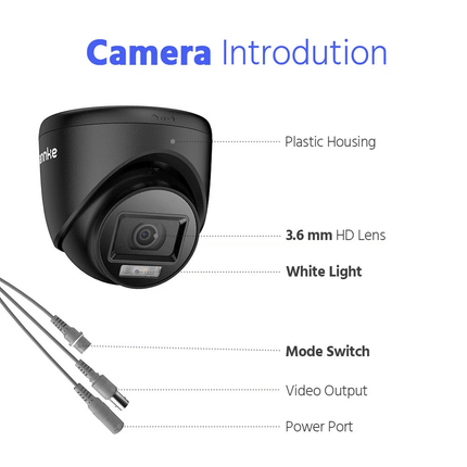 ANNKE Analogue Security System: 8CH DVR + 4 Turret & 4 Bullet Cameras, 1080P Full HD, Human & Vehicle Detection, IP67 - Black